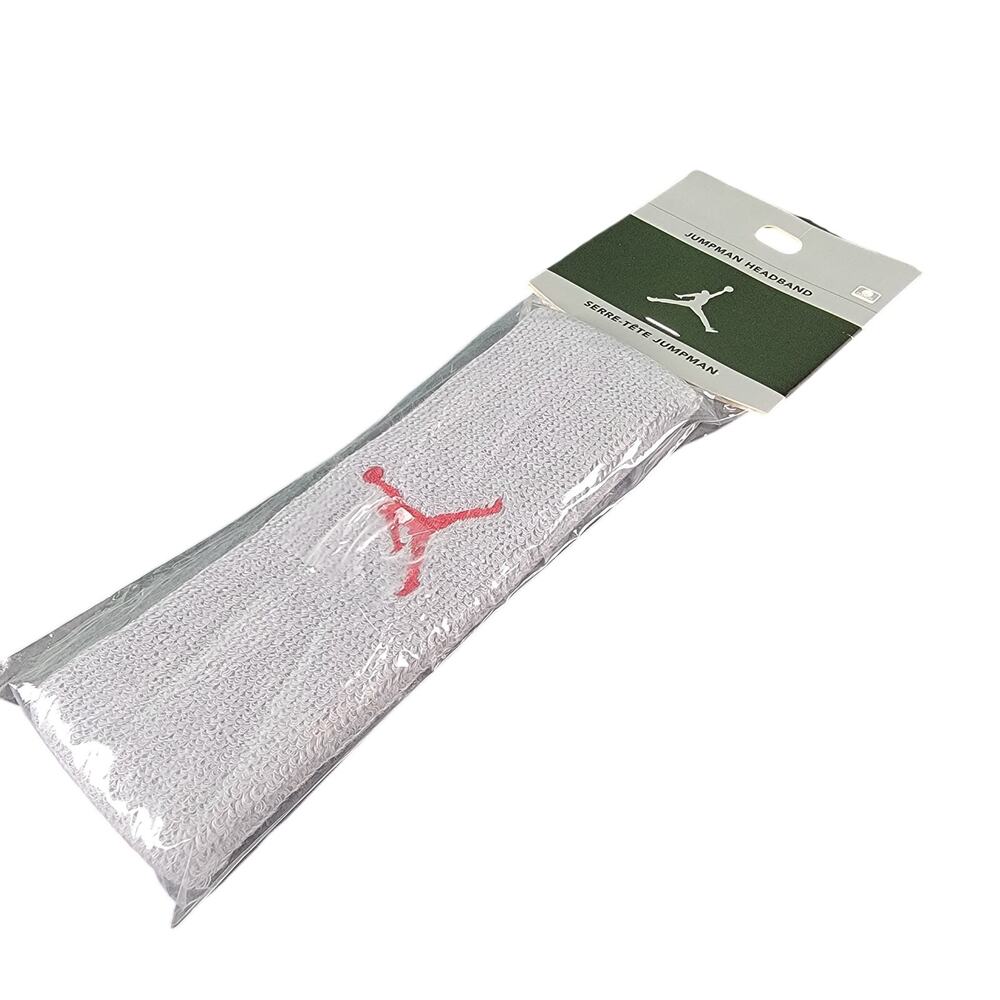 Vintage Nike Michael Jordan Jumpman Sweat Headband Gray/Red 590831-070